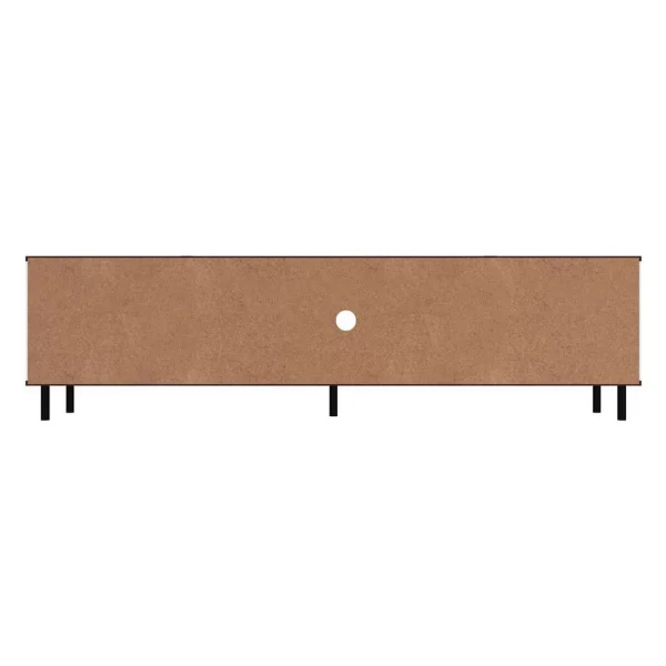 Mosholu 77.04 TV Stand with 4 Shelves in White and Nut Brown - MadeInUSA - Image 3