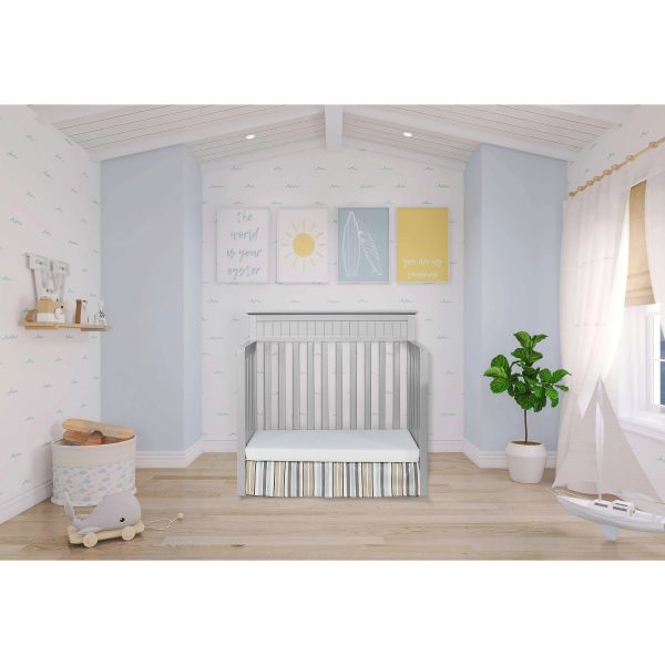 Dream On Me Harbor 4-in-1 Convertible Mini Crib in Pebble Grey - MadeInUSA - Image 8