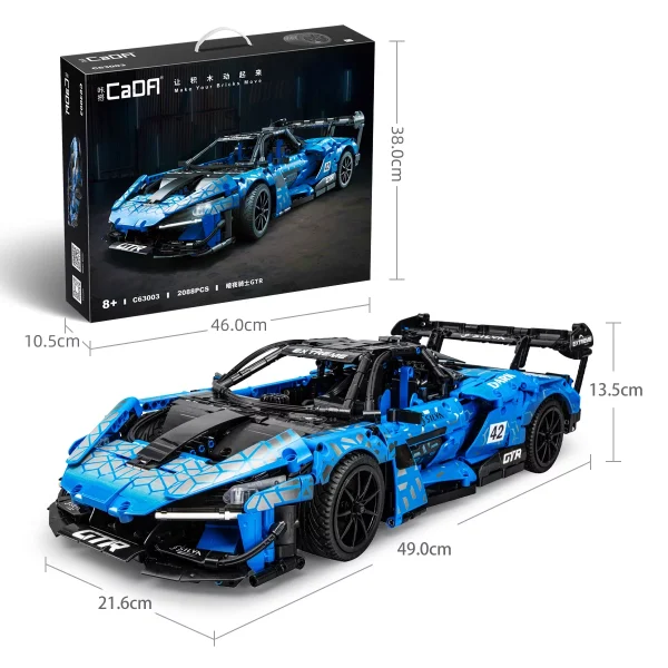 CaDA® Speed Series Model Car Building Set C63003W Blue Knight (2088 Pieces) Can Be Converted into a RC Car for Kids - MadeInUSA - Image 11