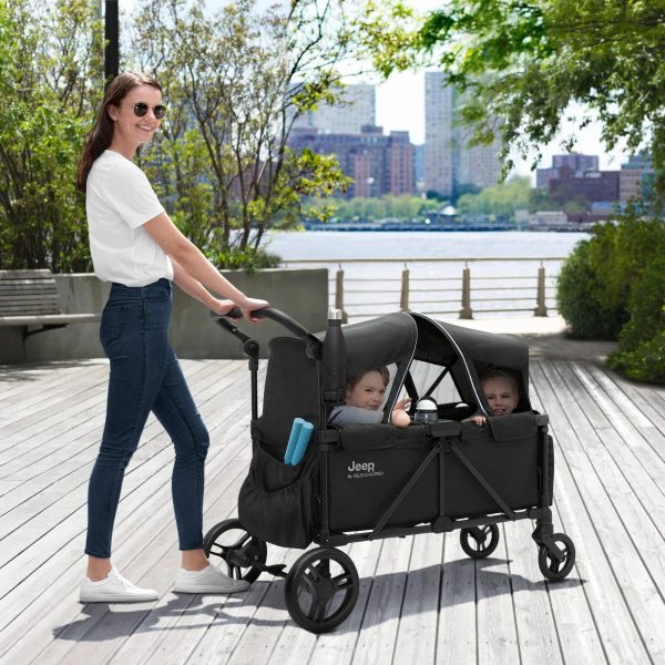 Jeep Evolve Stroller Wagon by Delta Children - Black - MadeInUSA - Image 8