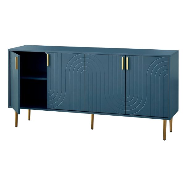Lifestorey Tabaria Mid-Century Four Door Sideboard/Buffet - Midnight Blue - MadeInUSA - Image 2