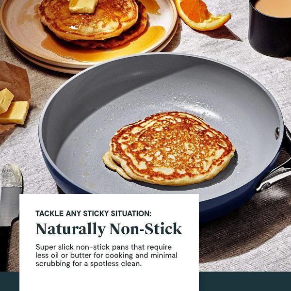 Caraway Nonstick Ceramic Cookware Set (12 Piece) Pots Pans Lids and Kitchen Storage - Non Toxic PTFE & PFOA Free - Oven Safe & Compatible with All - MadeInUSA - Image 3