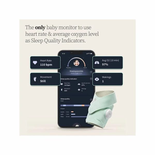 Owlet Dream Sock Plus Baby Monitor - Mint - MadeInUSA - Image 8