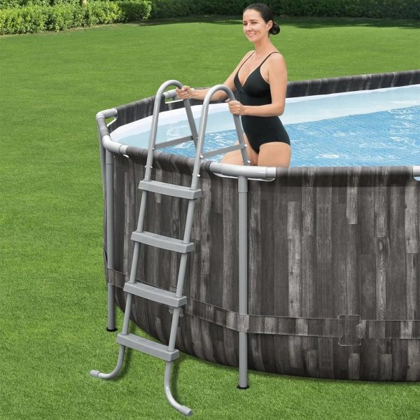Bestway 5611SE-BW Power Steel Frame 20 x 12 x 4 Foot Above Ground Oval Pool Set - MadeInUSA - Image 9
