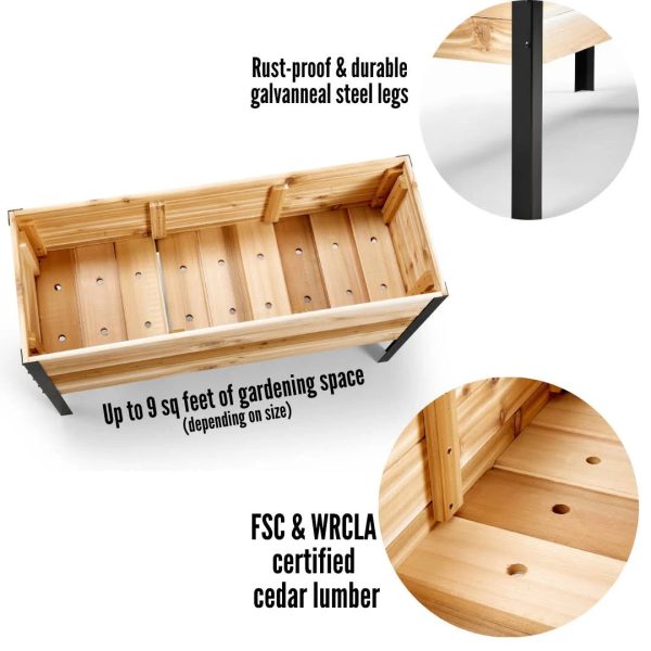 Cedar Planters 18" x 48" Raised Garden Bed - MadeInUSA - Image 10