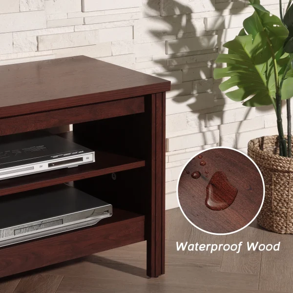 TV Stand for 75 inch TV LED Enetertainment Center Wood Media Console Cabinet,70 inch,Brown - MadeInUSA - Image 3