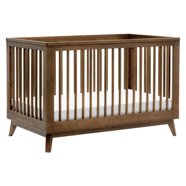 Babyletto Scoot 3-in-1 Convertible Crib with Toddler Bed Conversion Kit - Natural Walnut - MadeInUSA