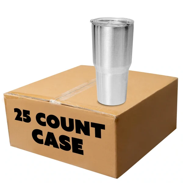 Makerflo Destash 30 oz, 25 Pack Skinny Steel Tumblers, Silver - MadeInUSA - Image 3