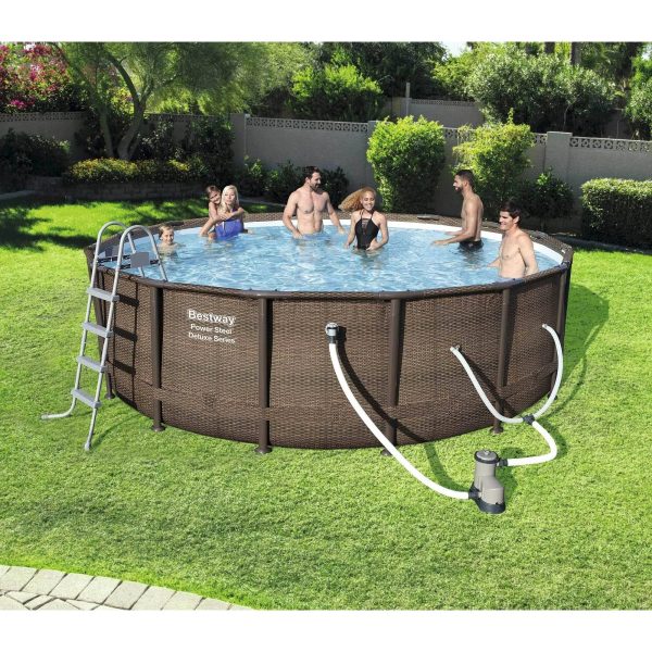 Bestway 14ft x 42in Power Steel Deluxe Above Ground Swimming Pool Set and Pump - MadeInUSA - Image 10