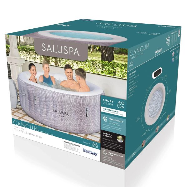 Bestway SaluSpa 71 in. x 26 in. 4-Person Inflatable Cancun Airjet Hot Tub Pool Spa - MadeInUSA - Image 7