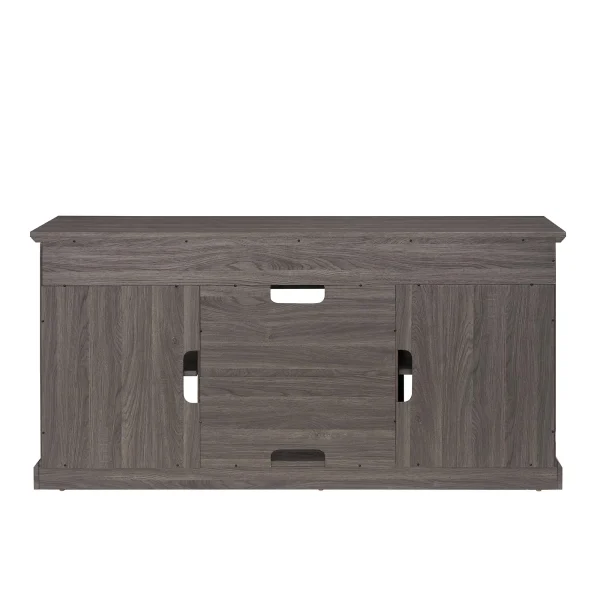 Contemporary TV Media Stand Modern Entertainment Console for TV Up to 65"with Open and Closed Storage Space, Dark Walnut/Black, 60"W*15.75"D*29"H - MadeInUSA - Image 8