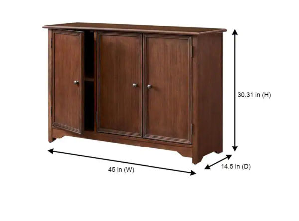 Bradstone 3 Door Walnut Storage Console - MadeInUSA - Image 2