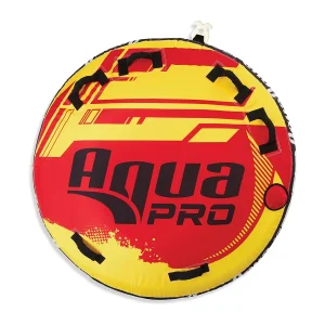 AquaPro Heavy Duty Nylon Deck Style Towable 1 Person Rider, Yellow and Red - MadeInUSA