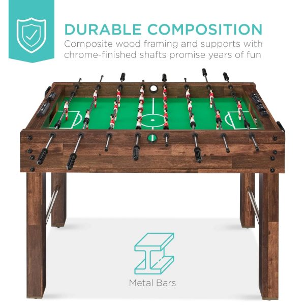 Best Choice Products 48in Competition Sized Foosball Table for Home, Game Room w/ 2 Balls, 2 Cup Holders - Dark Brown - MadeInUSA - Image 7