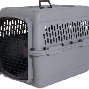 Aspen Pet Traditional Dog Cat Carrier, Light Gray, 28in - MadeInUSA