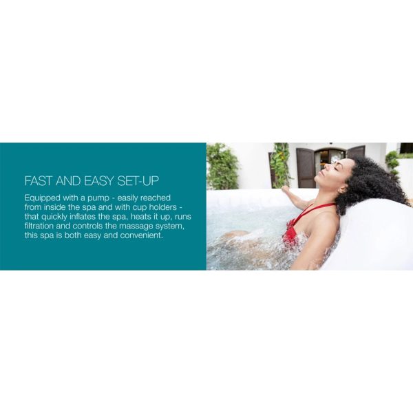 Bestway SaluSpa Cancun Airjet Inflatable Hot Tub with EnergySense Cover, Grey - MadeInUSA - Image 2