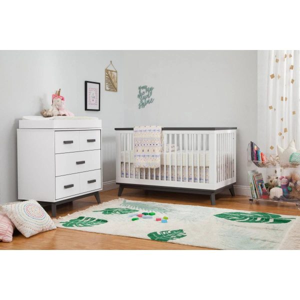 Babyletto - Scoot 3-in-1 Convertible Crib with Toddler Bed Conversion Kit White / Washed Natural - MadeInUSA - Image 7