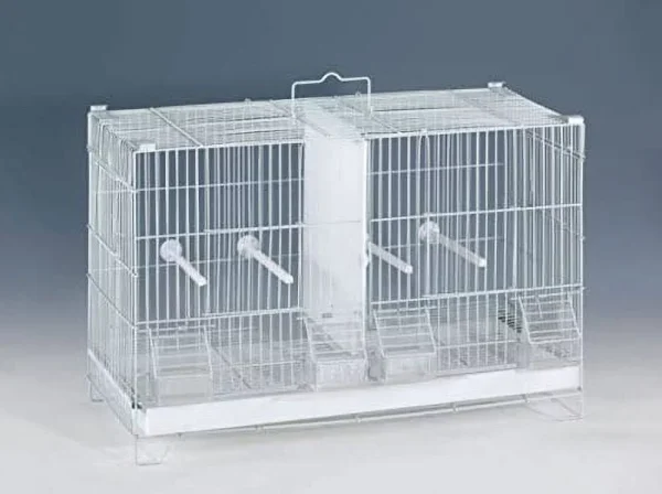 Combo-4 of Stack & Lock Double Breeding Breeder Flight Bird Quail Aviary Canary Finch Cage with Center Wire and Solid Dividers Side Breeding Nest Doors - MadeInUSA - Image 6