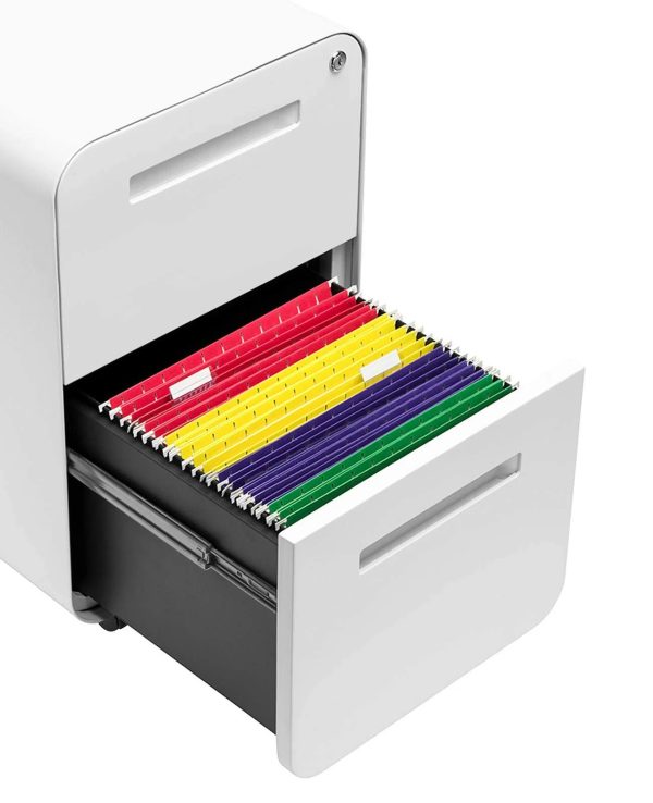 Laura Davidson Furniture Stockpile 2-Drawer Modern Mobile File Cabinet, Commercial-Grade (White) - MadeInUSA - Image 5