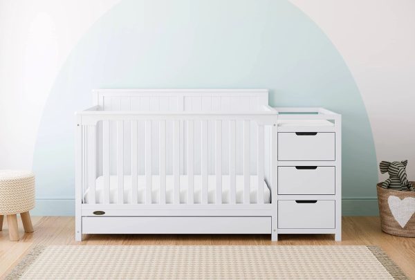 Graco Hadley 4-in-1 Convertible Crib and Changer with Drawer (White) - MadeInUSA - Image 6