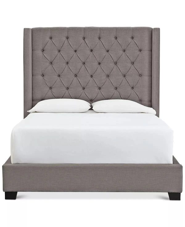 Monroe II Upholstered King Bed, Created for Macy's - Grey - MadeInUSA - Image 7