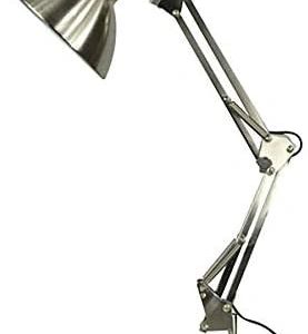 allen roth Embleton 26in Adjustable Brushed Nickel Desk Lamp with Metal Shade - MadeInUSA