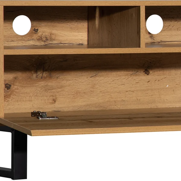 Modern TV Stand for 80'' TV with Double Storage Space, Media Console Table, Entertainment Center with Drop Down Door for Living Room, Bedroom, Home Theatre - MadeInUSA - Image 9