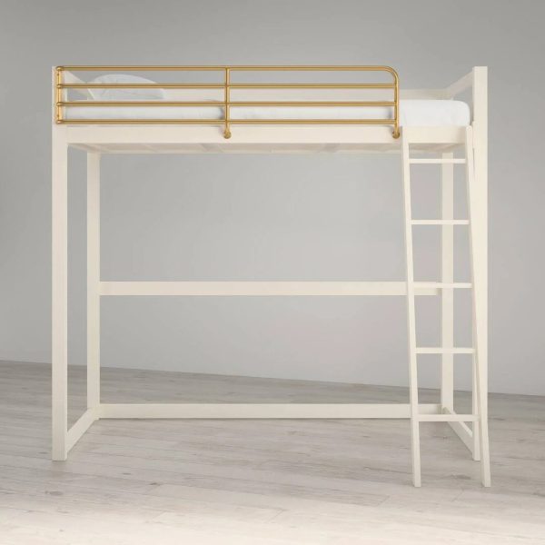 Little Seeds Monarch Hill Haven Twin Metal Platform Loft Bed by Little Seeds Bed Frame Colour: White Wayfair 72"H X 60"W X 79"D Vanities - MadeInUSA - Image 6