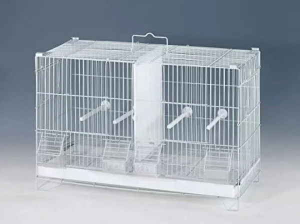 Combo-4 of Stack & Lock Double Breeding Breeder Flight Bird Quail Aviary Canary Finch Cage with Center Wire and Solid Dividers Side Breeding Nest Doors - MadeInUSA - Image 5