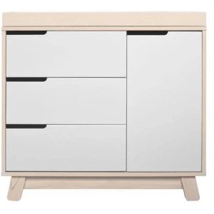 Babyletto Hudson Dress Changer with Removable Tray, Washed Natural White - MadeInUSA