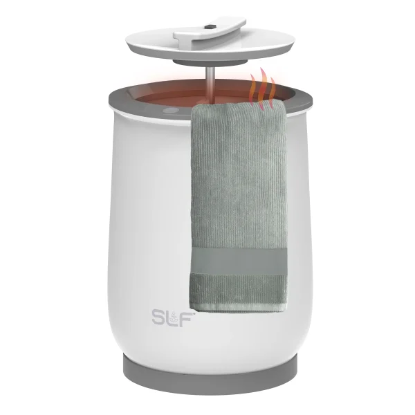 SLF Luxury Towel Warmer, 20L Electric Hot Towel Warmer Bucket, Fits Up to Two 40x70 Oversized Towels, 18.5 x 13 in, White - MadeInUSA