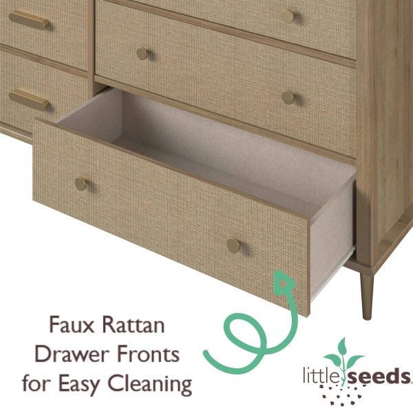 Little Seeds Shiloh Wide 6 Drawer Convertible Dresser and Changing Table - MadeInUSA - Image 7