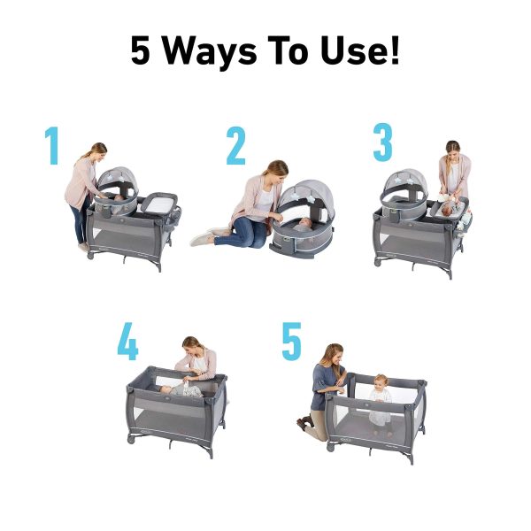 Graco Pack ‘n-Play Travel Dome LX-Playard | Features Portable Bassinet, Redmond - MadeInUSA - Image 7