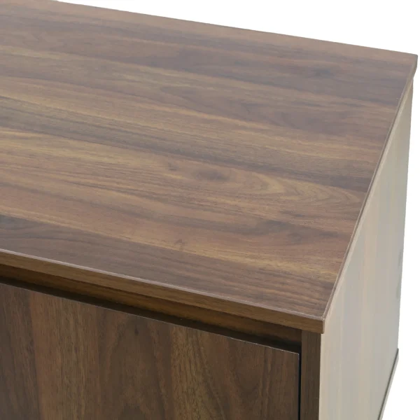 Glamour Home Anshu 56"Wood TV Stand with 2 Cabinets and Open Shelves in Walnut - MadeInUSA - Image 5