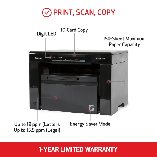 Canon imageCLASS MF3010 - Multifunction Laser Printer - MadeInUSA - Image 4