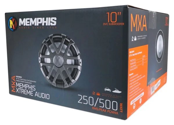 Memphis Audio MXA1044 10 500w LED Marine Subwoofer Sub for Polaris RZR/ATV/UTV - MadeInUSA - Image 8