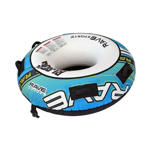 Blade 54 Inch 1 Rider Inflatable Boat Towable Water Ski Tube w/ 4 Handles, Blue - MadeInUSA - Image 2