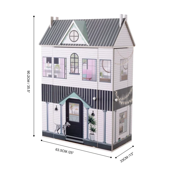 Olivia's Little World Openable Wooden Dollhouse for 12 Dolls - MadeInUSA - Image 6