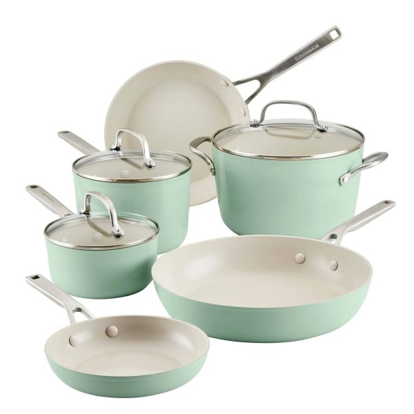 KitchenAid Hard-Anodized Ceramic Nonstick 9-Piece Cookware Set, Black - MadeInUSA - Image 5