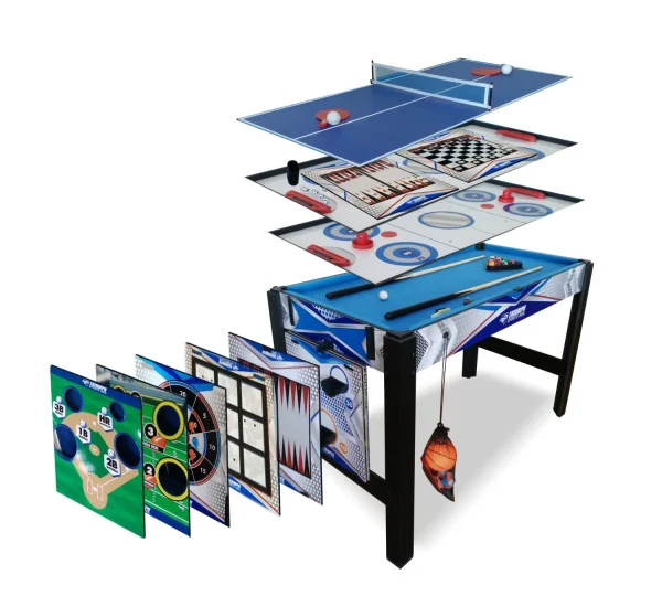 Triumph 13-in-1 Combo Game Table Includes Basketball, Table Tennis, Billiards, Push Hockey, Launch Football, Baseball, Tic-Tac-Toe, and Skee Bean Bag Toss - MadeInUSA - Image 2