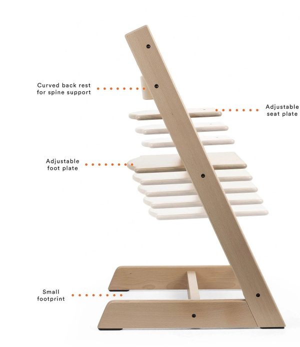 Tripp Trapp High Chair and Cushion with Stokke Tray -- Natural / Nordic Grey - MadeInUSA - Image 8