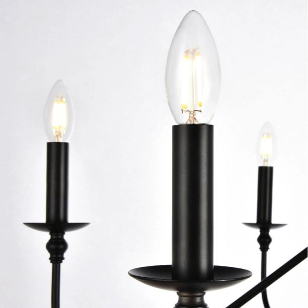 Ableton 6 - Light Candle Style Classic / Traditional Chandelier Birch Lane Finish: Matte Black, Size: 19" H x 36" W x 36" D - MadeInUSA - Image 4