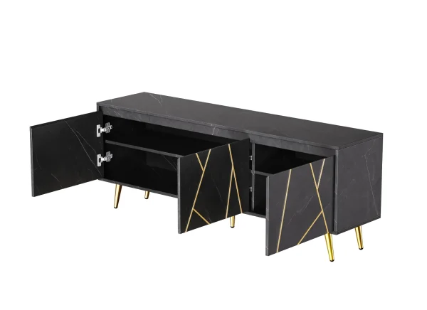 Modern TV Stand for 65"TV, Media Console Table, with Large Storage Cabinet - MadeInUSA - Image 3
