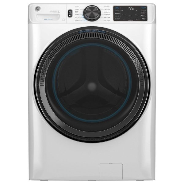 GE GFW655SSVWW 5.0 Cu. ft. Capacity Smart Front Load Steam Washer with SmartDispense - MadeInUSA