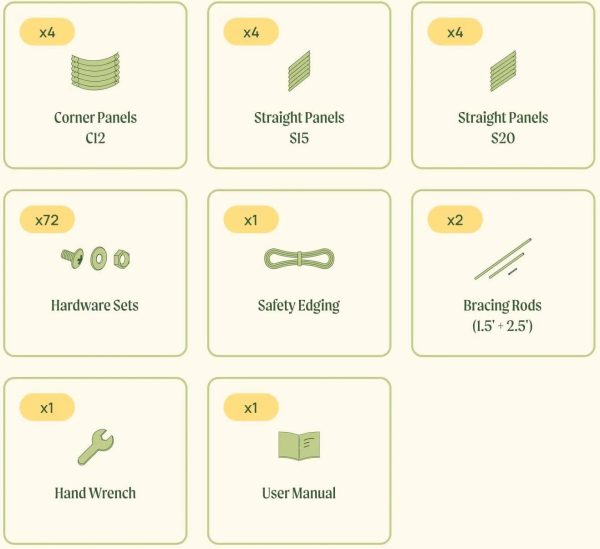 Vego Garden 17 in. Tall 6 in 1 Modular Metal Raised Garden Bed Kit - Olive Green - MadeInUSA - Image 7