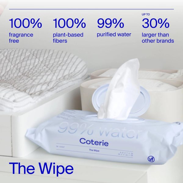 Coterie Baby Diapers + Wipes Baby Kit, Size 1 (198 Count) Size Newborn (93 Count) 4 Wipe Packs (224 Wipes) Made with Plant-Based fibers, - MadeInUSA - Image 5