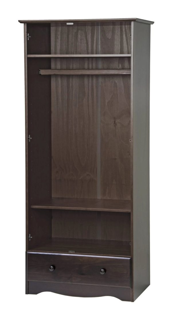 Palace Imports 5643 Flexible Mocha Solid Wood Wardrobe - MadeInUSA - Image 8