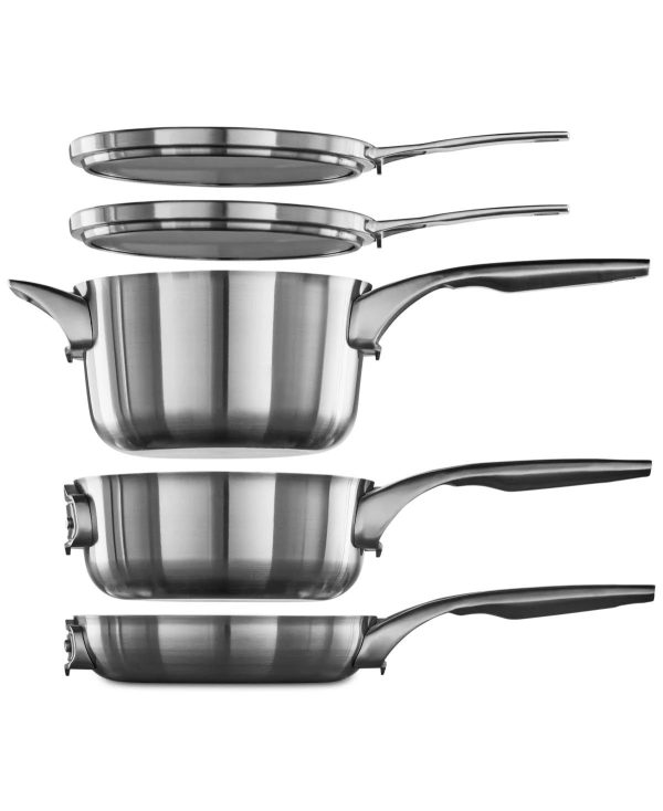 Calphalon Premier 10-pc. Space-Saving Stainless Steel Cookware Set - MadeInUSA - Image 2
