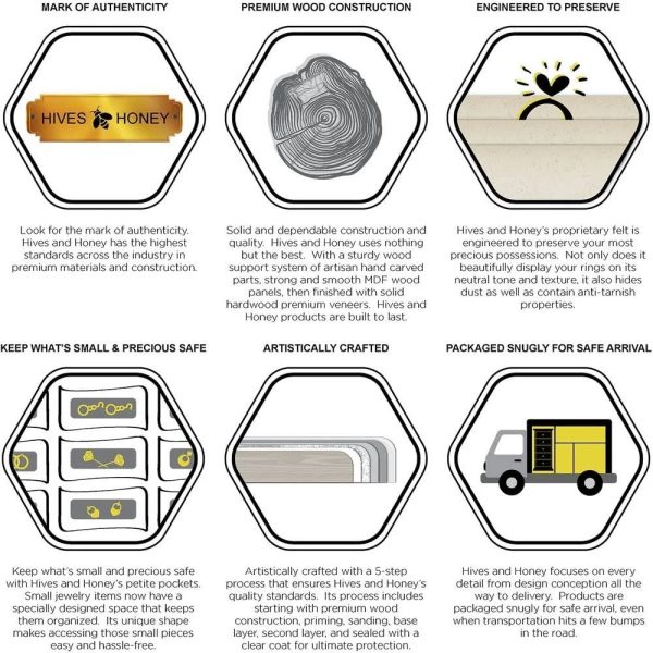 Hives and Honey Bailey Tuscan White Jewelry Armoire - MadeInUSA - Image 3