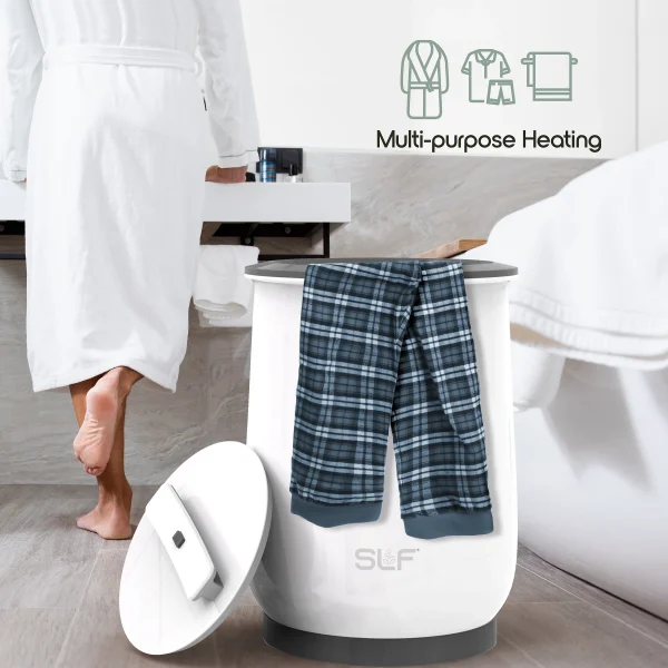 SLF Luxury Towel Warmer, 20L Electric Hot Towel Warmer Bucket, Fits Up to Two 40x70 Oversized Towels, 18.5 x 13 in, White - MadeInUSA - Image 5